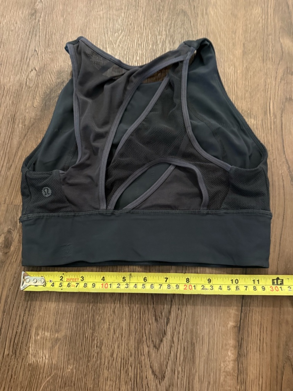 lululemon athletica Slate Gray Black Mesh-Panel Sports Bra - High Neck Size 6